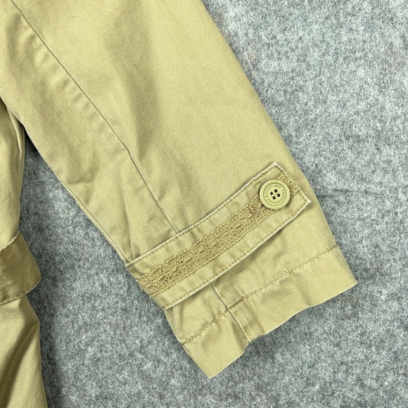 Abercrombie Fitch Trench Coat Womens Medium Brown Cotton Lined Belted Button Up - Picture 6 of 13